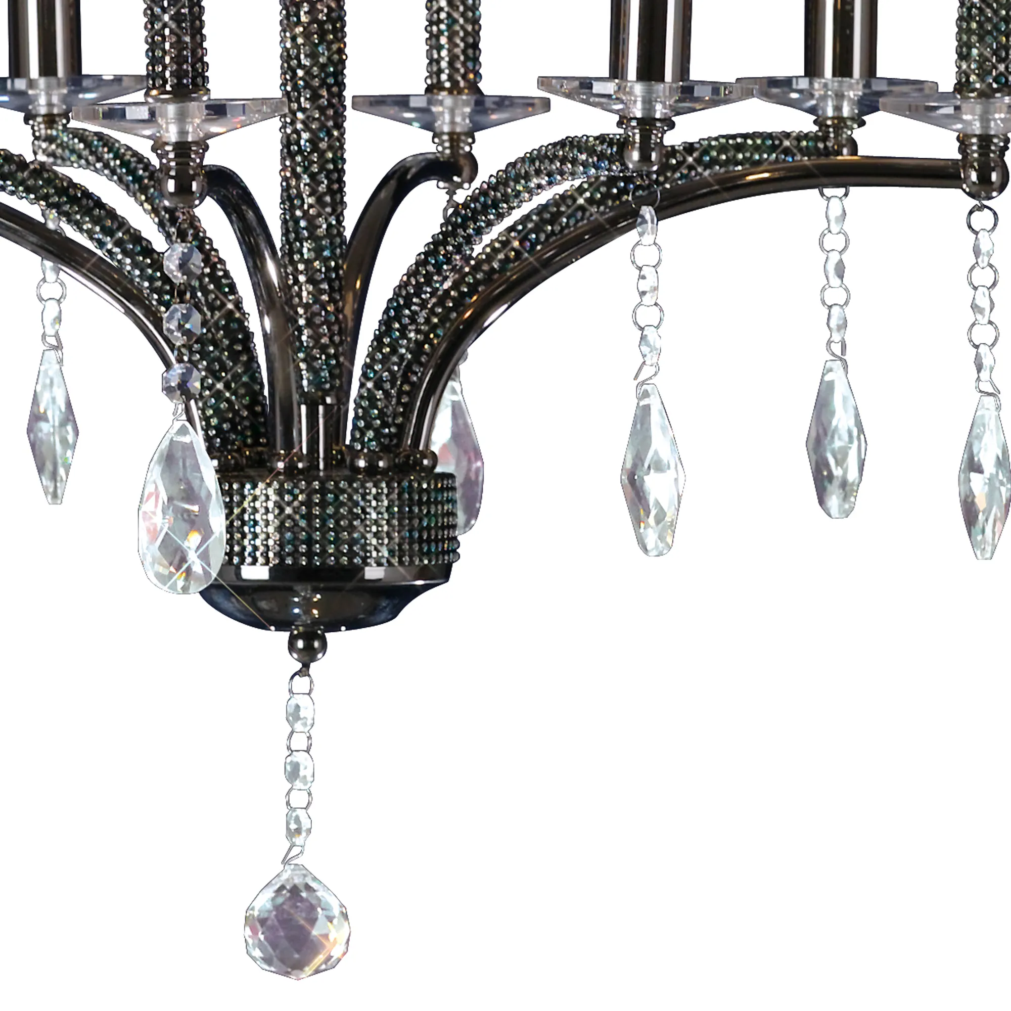 Fiore Crystal Pendant 4 Light Black Chrome IL30364  Diyas Fiore